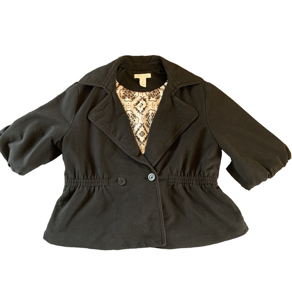 White House Black Market Balloon Sleeve Black Blazer Jacket Women’s Sz XL - Picture 3 of 14